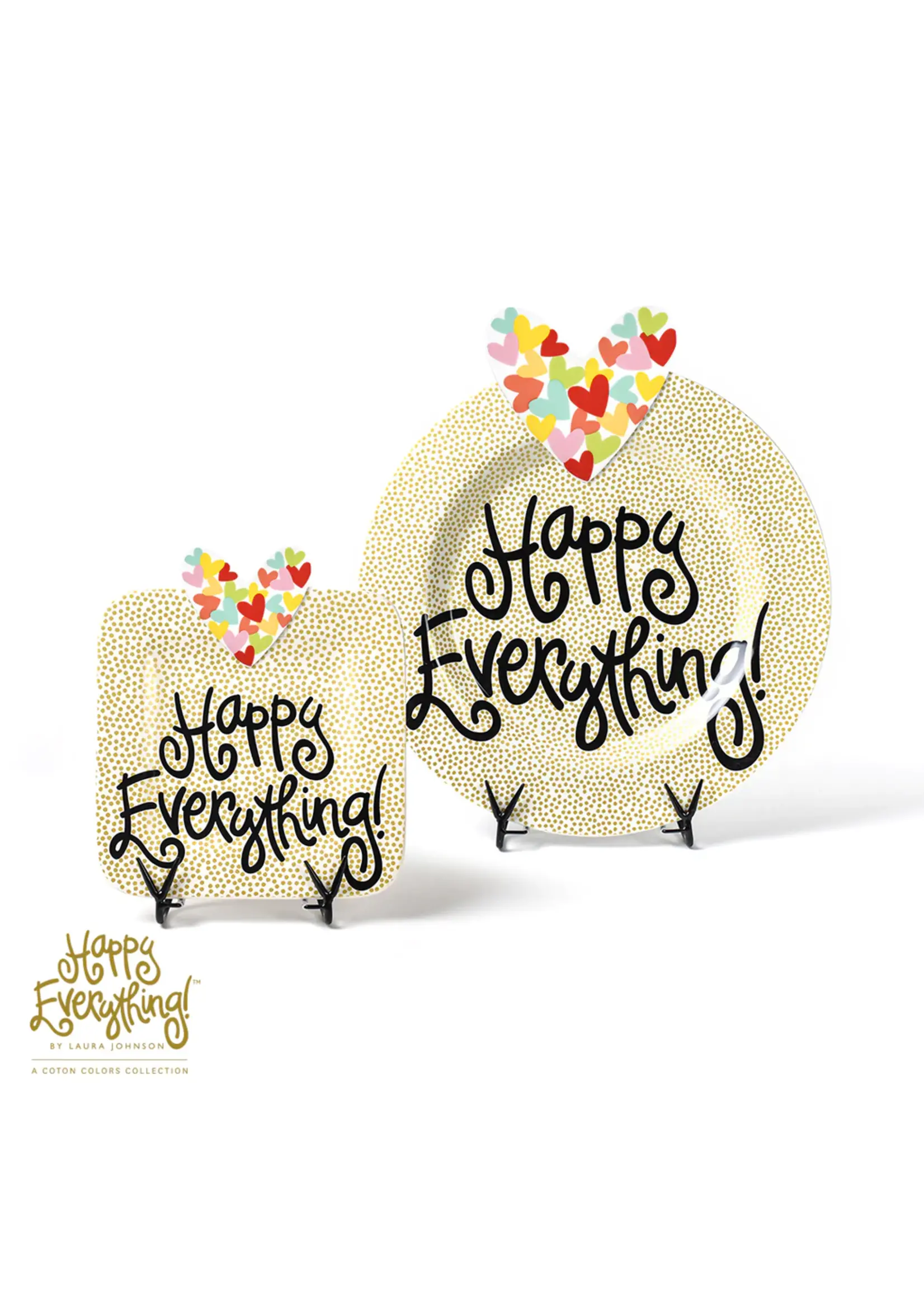 Happy Everything Gold Small Dot Mini Happy Everything Square Platter