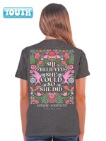 Simply Southern Collection Youth She Believed SS T-Shirt