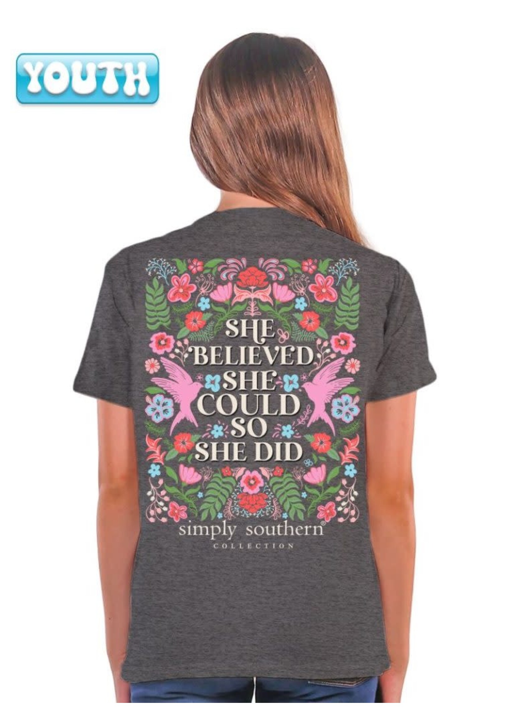 Simply Southern Collection Youth She Believed SS T-Shirt