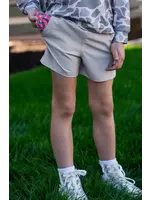 BURLEBO Toddler Everyday Short - Light Khaki - American Flag Pocket