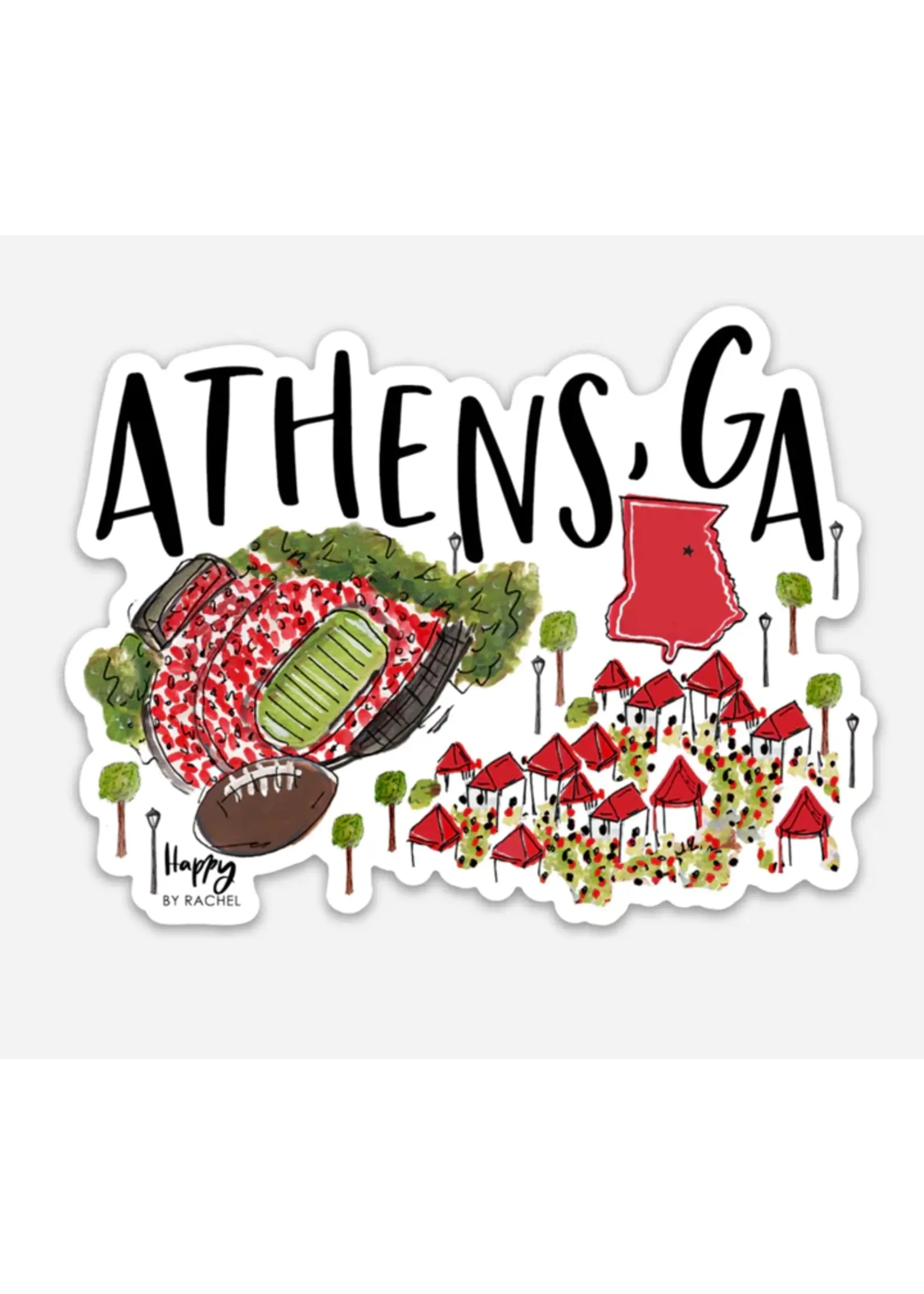 Happy By Rachel Athens, GA Sticker