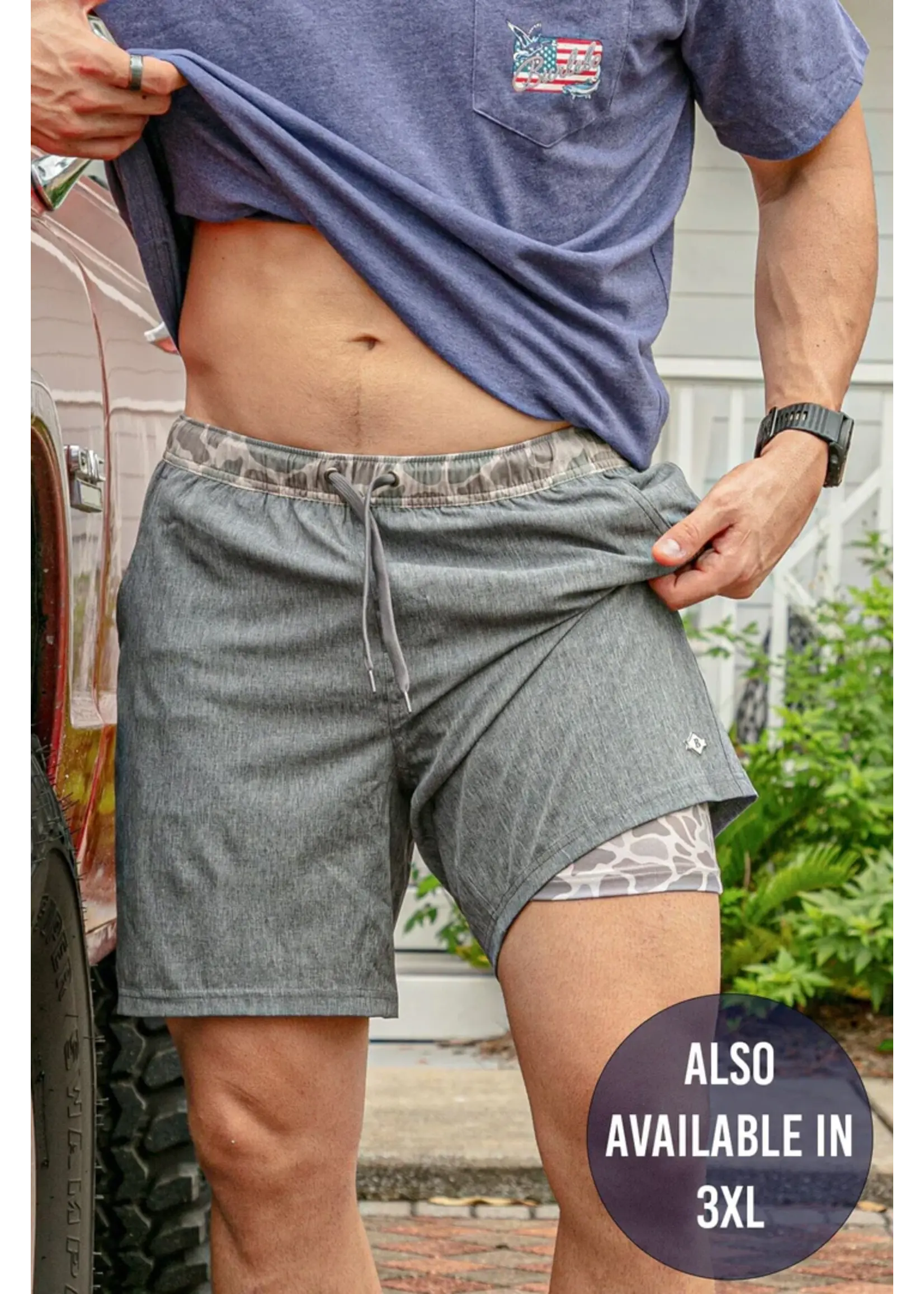 BURLEBO Athletic Shorts - Classic Deer Camo Liner