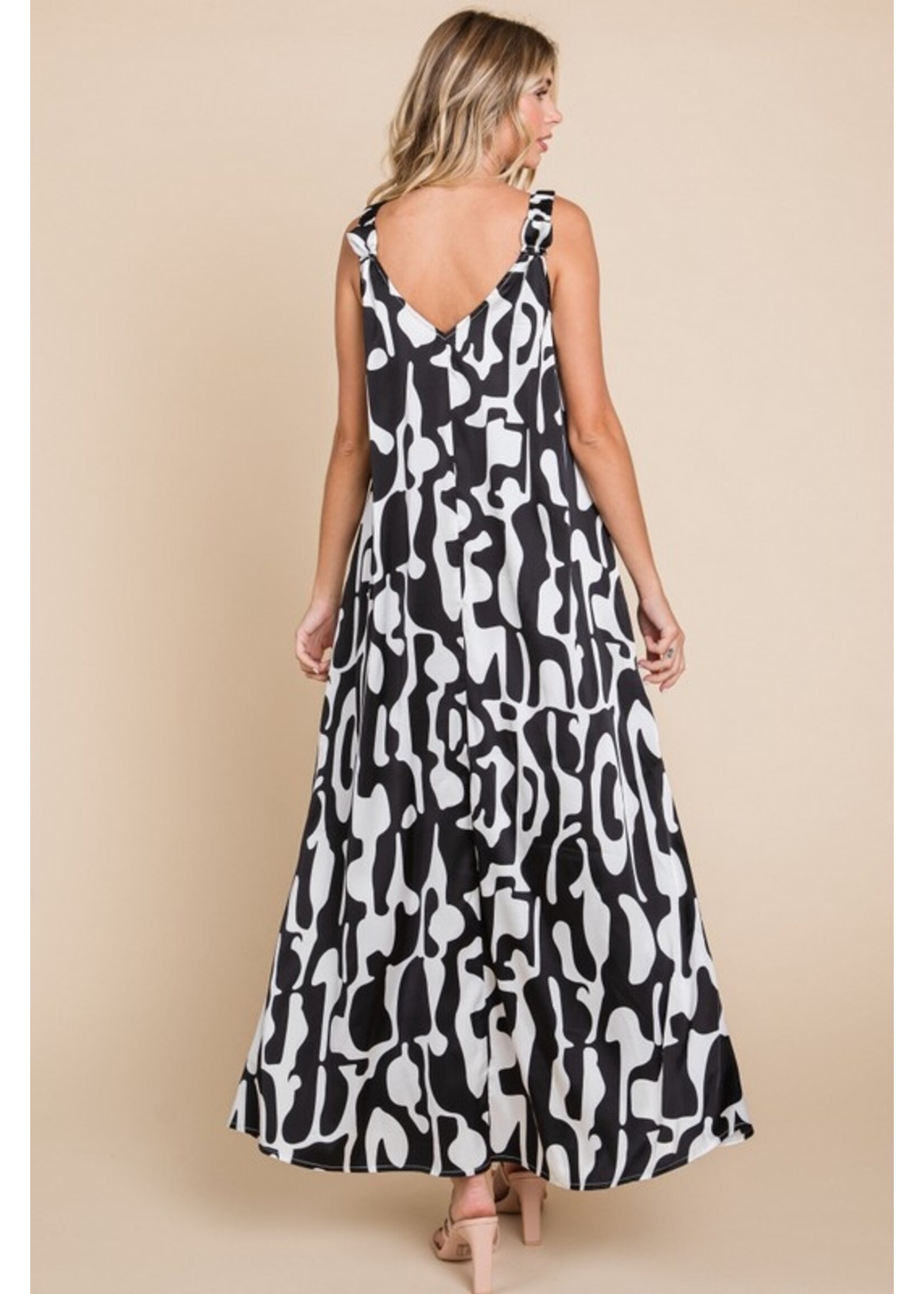 Jodifl Printed Satin Sleevless Maxi Dress