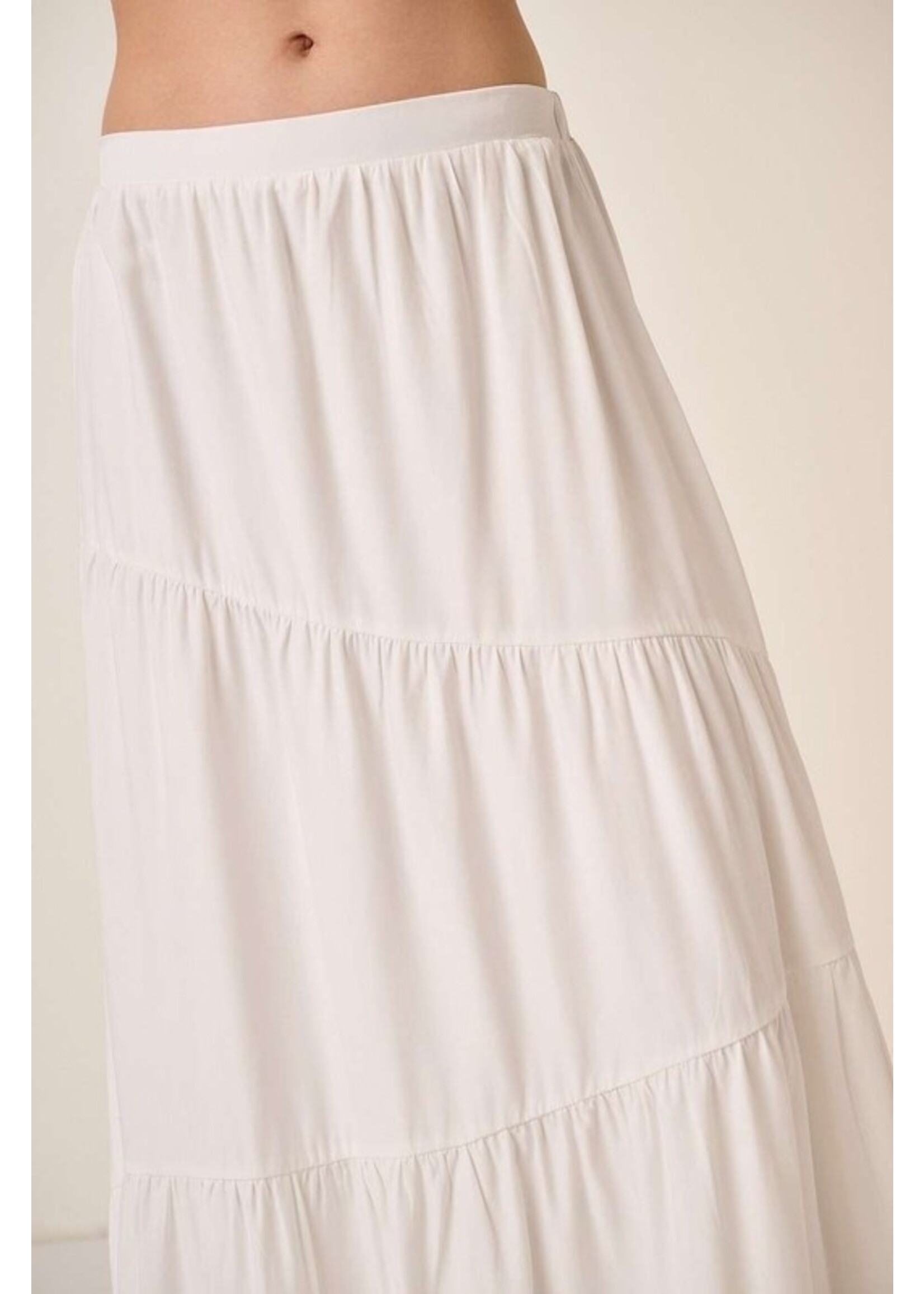 Diagonal Tiered Maxi Skirt