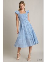 Umgee Checkered Seersucker Dress