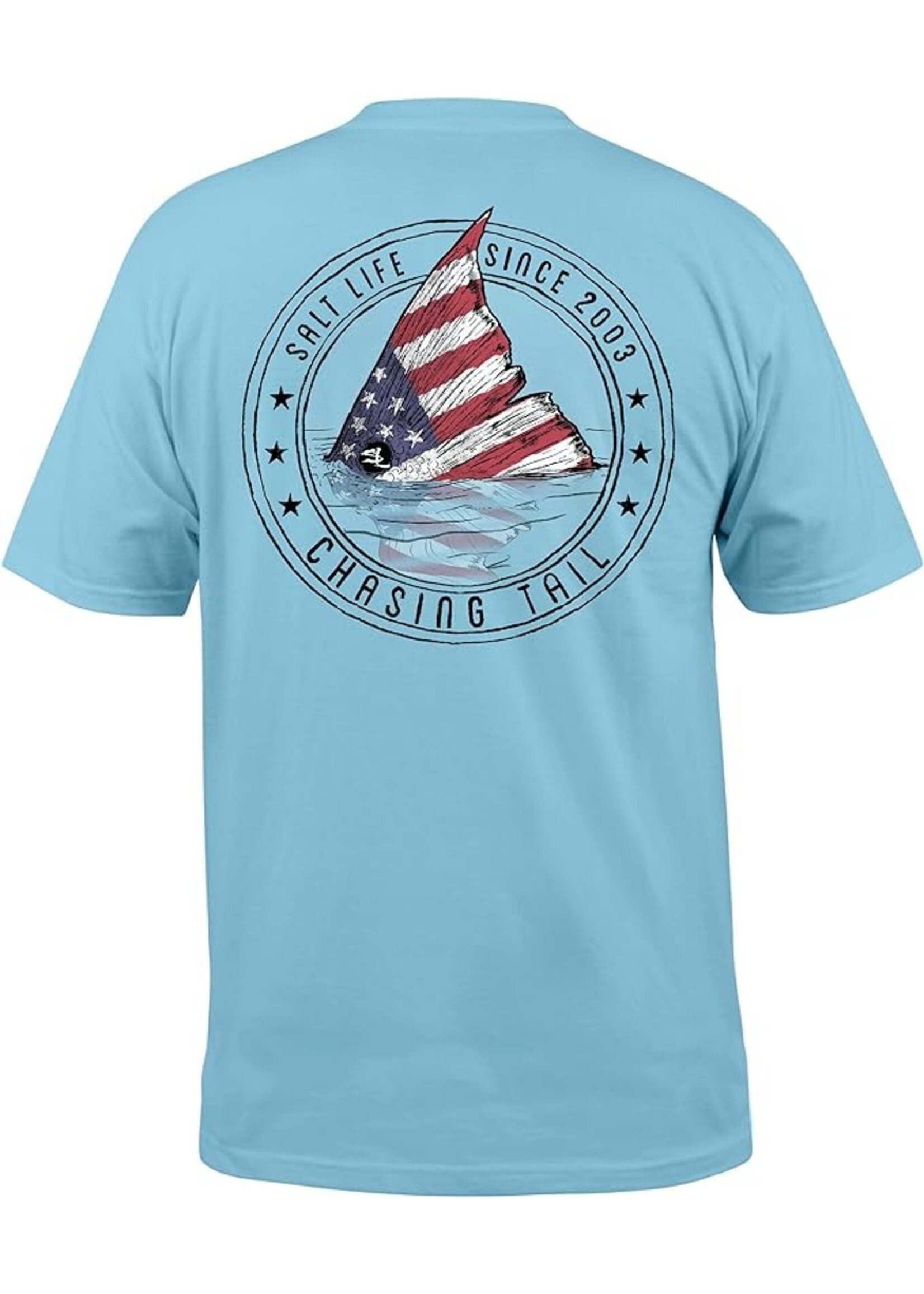 Salt Life Redfish Stars and Stripes Short Sleeve Pocket Tee