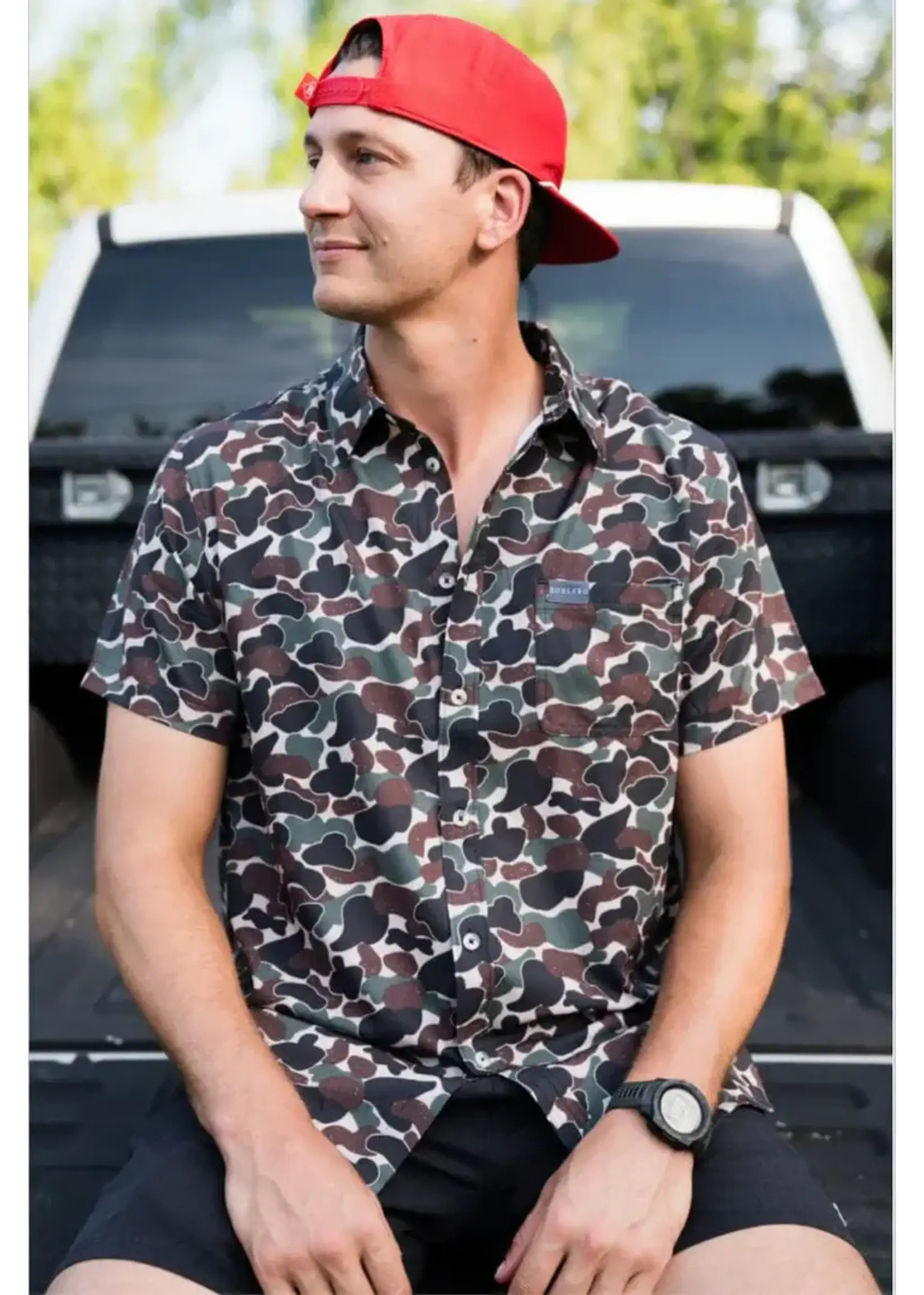 BURLEBO Performance Button Up - Throwback Camo