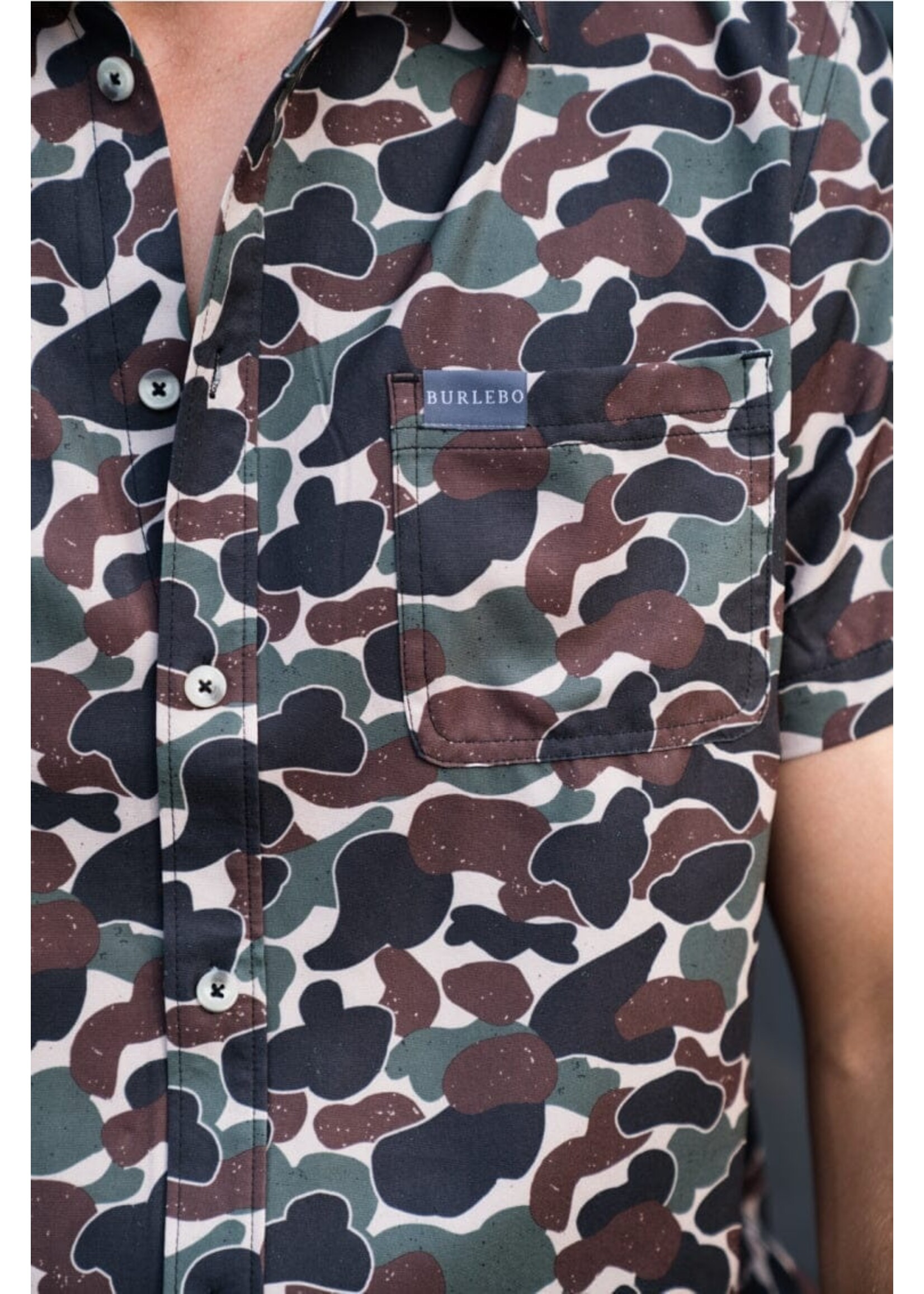 BURLEBO Performance Button Up - Throwback Camo