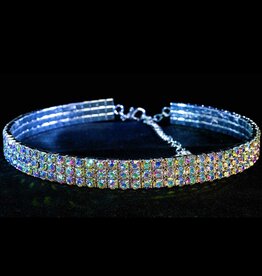 KISSED BY GLITTER KIS-SS0200 3 ROW AB CHOKER ADULT