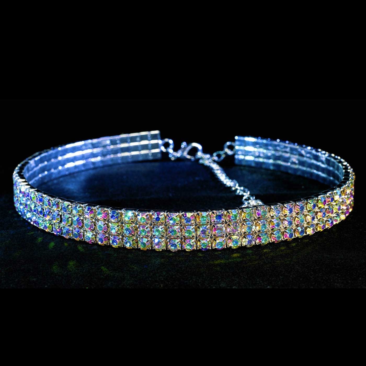 KISSED BY GLITTER KIS-SS0200 3 ROW AB CHOKER ADULT
