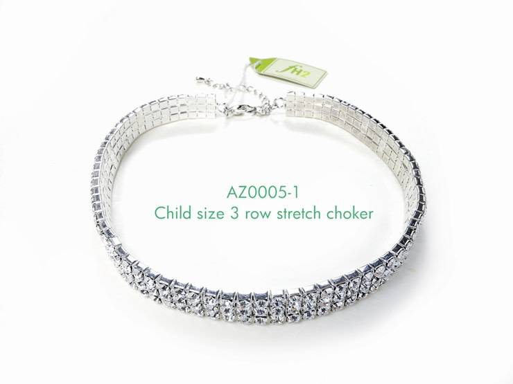 FH2 AZ0005-1 3 row Crystal Choker for Children