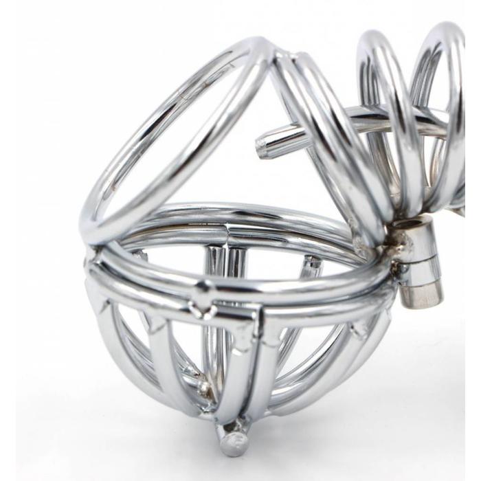 Chastity cage with ball and lockring