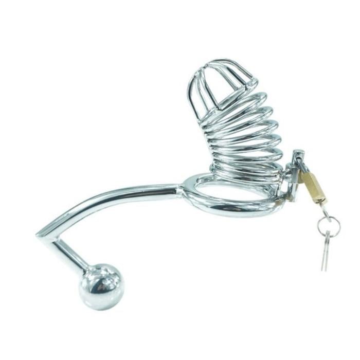 Steel Chastity with Anal Hook