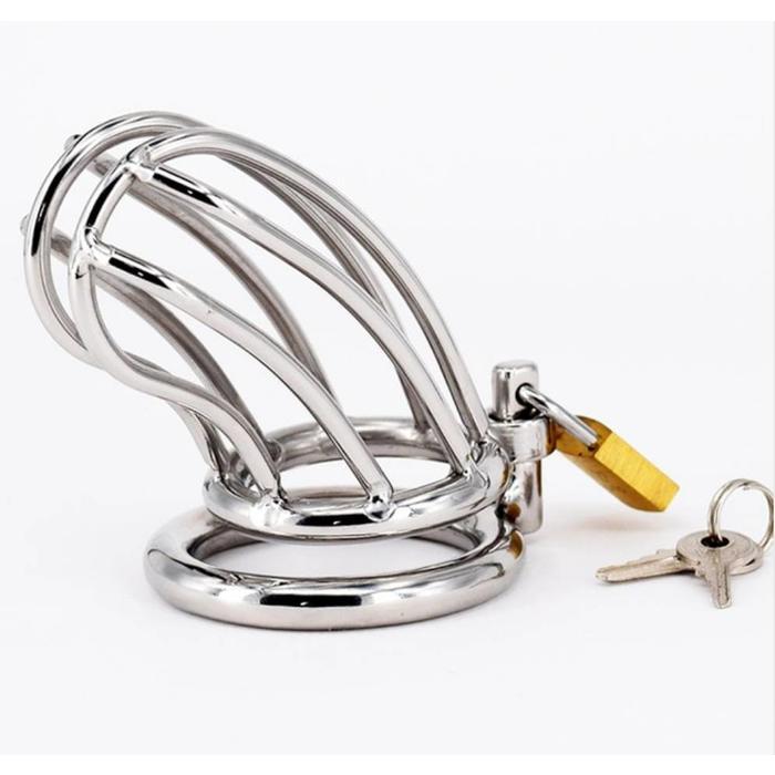 Chastity, Steel Cage, 50mm Ring - The Leather Man