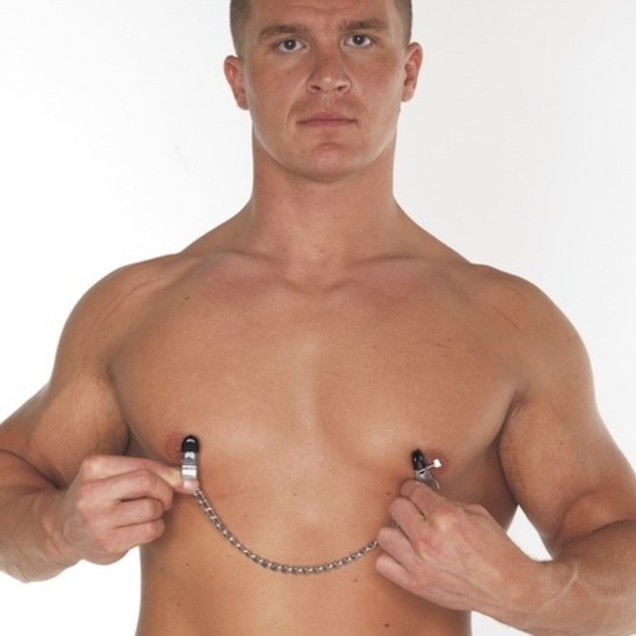 Metal Nipple Clamps With Chain (Medium)