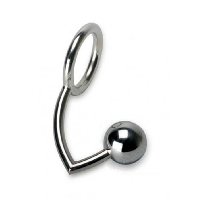 Rimba, Stainless Steel cockring with anal lock ball