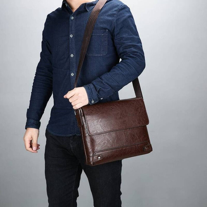 Satchel, Brown, Leather