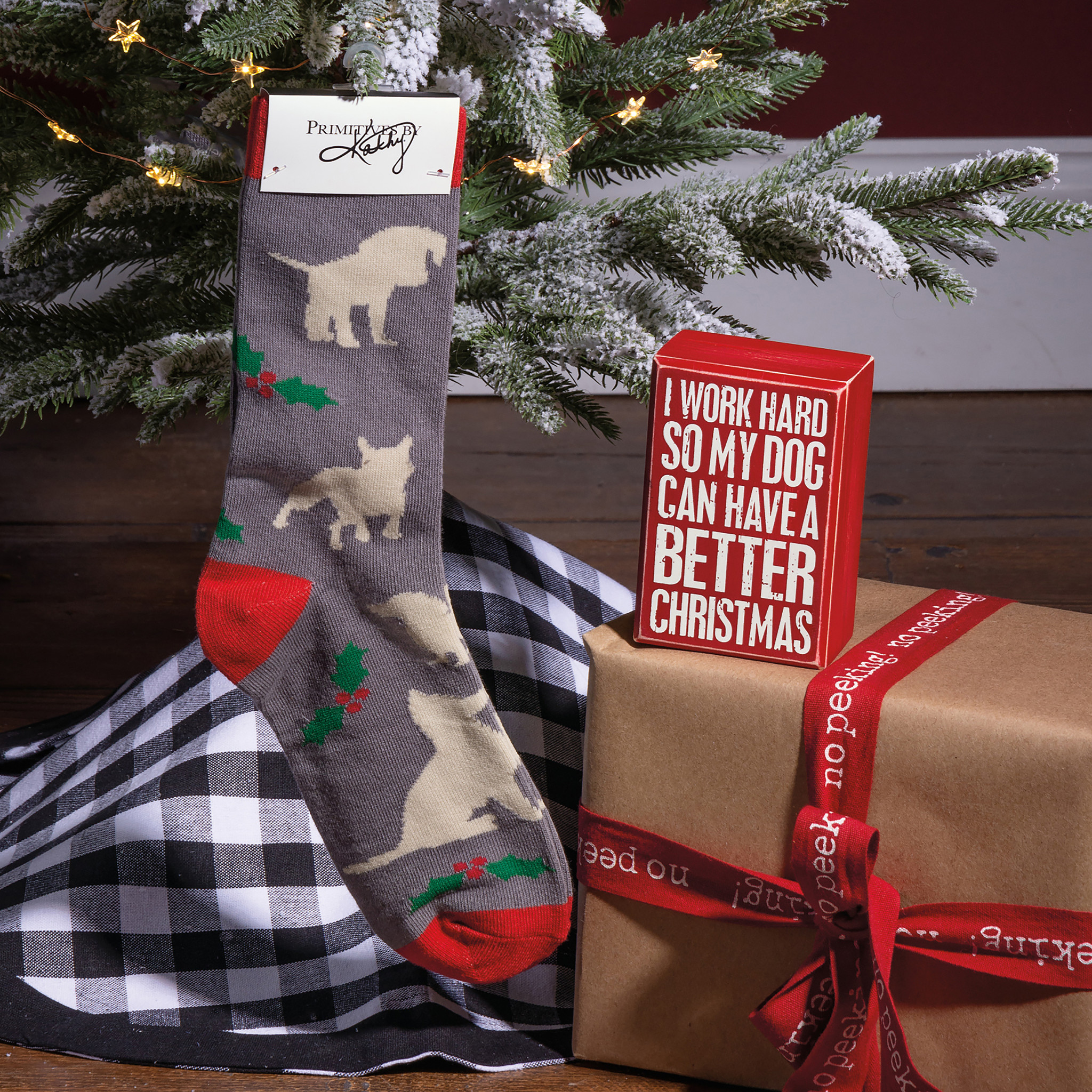 Holiday Sign & Socks Gift Set