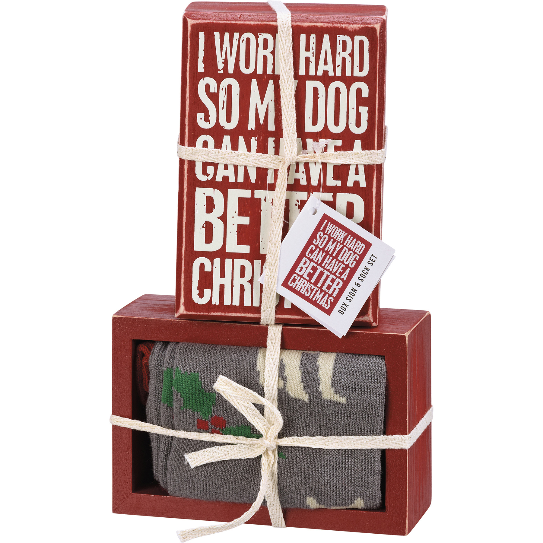 Holiday Sign & Socks Gift Set