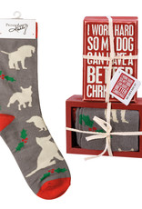 Holiday Sign & Socks Gift Set