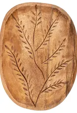 Karma Fern Etched Wood Platter