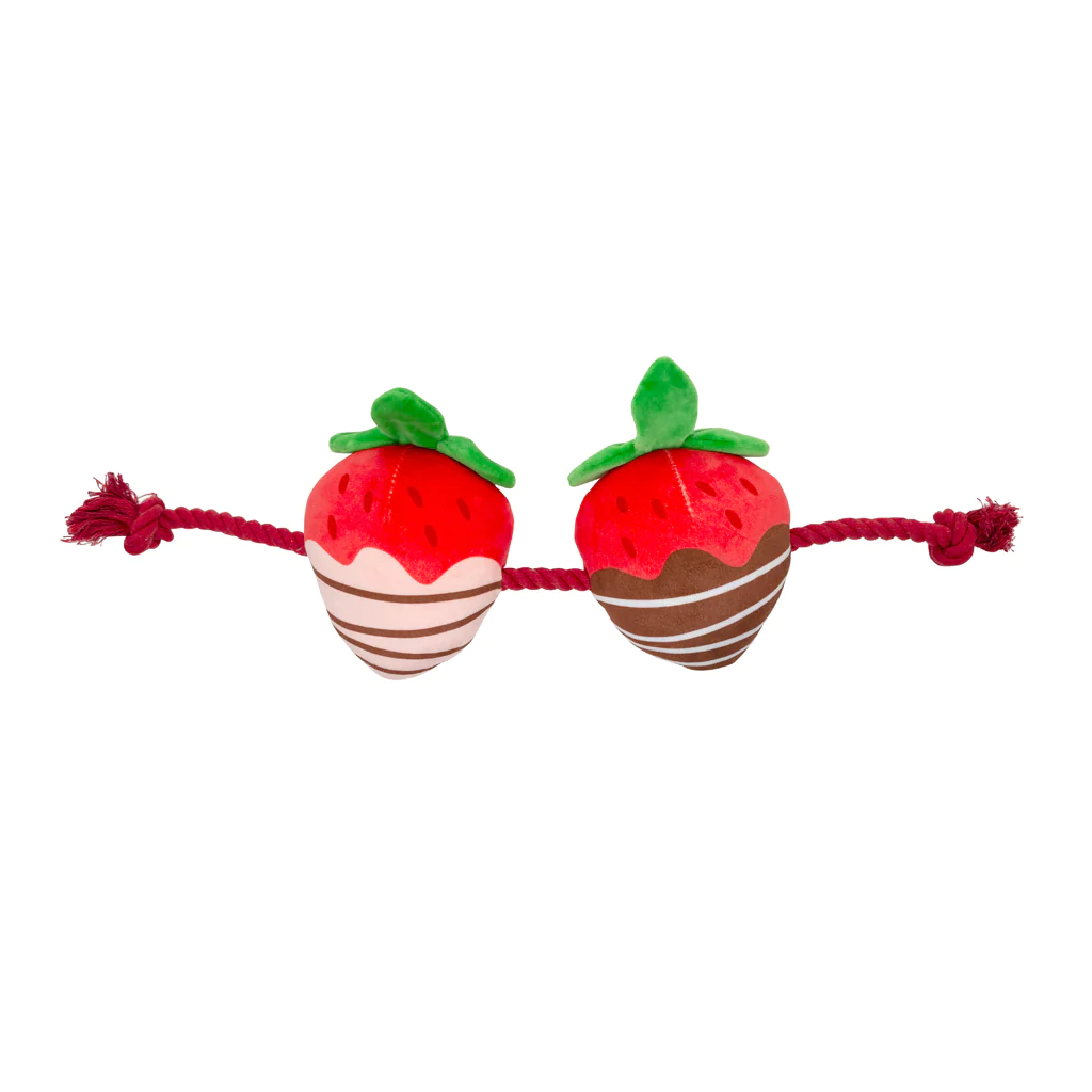Pearhead Strawberry Rope Dog Toy