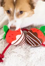 Pearhead Strawberry Rope Dog Toy