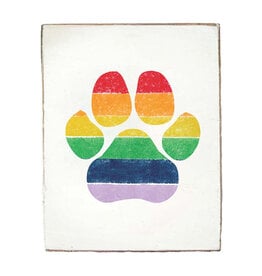 Rustic Marlin Sign-Rainbow Paw Print