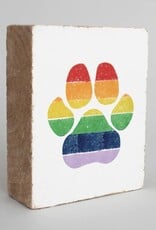 Rustic Marlin Sign-Rainbow Paw Print