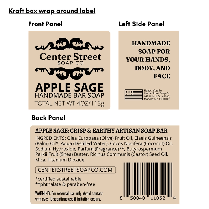 Center Street Soap Co. Handmade Soap Bar
