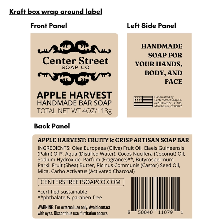 Center Street Soap Co. Handmade Soap Bar
