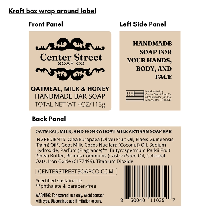 Center Street Soap Co. Handmade Soap Bar
