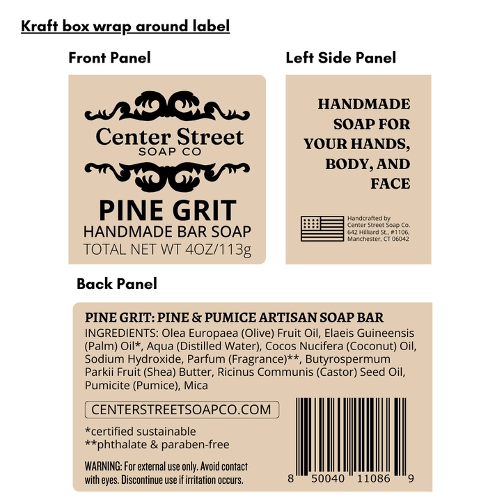 Center Street Soap Co. Holiday Handmade Soap Bar
