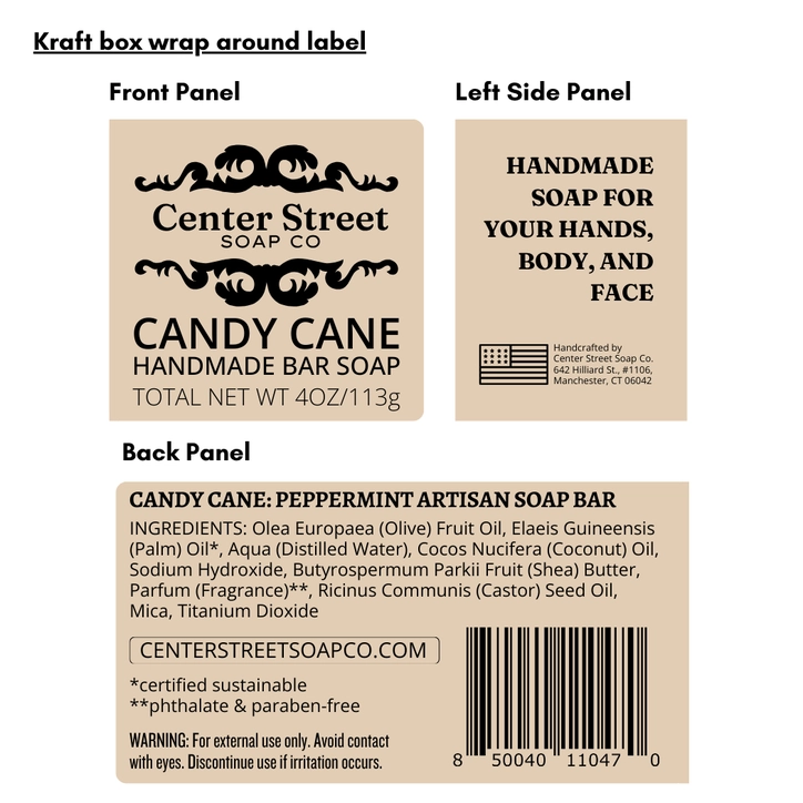 Center Street Soap Co. Holiday Handmade Soap Bar