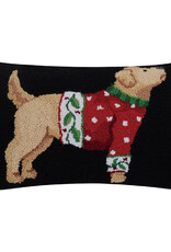 Peking Handicraft Christmas Sweater Pup Hook Pillow