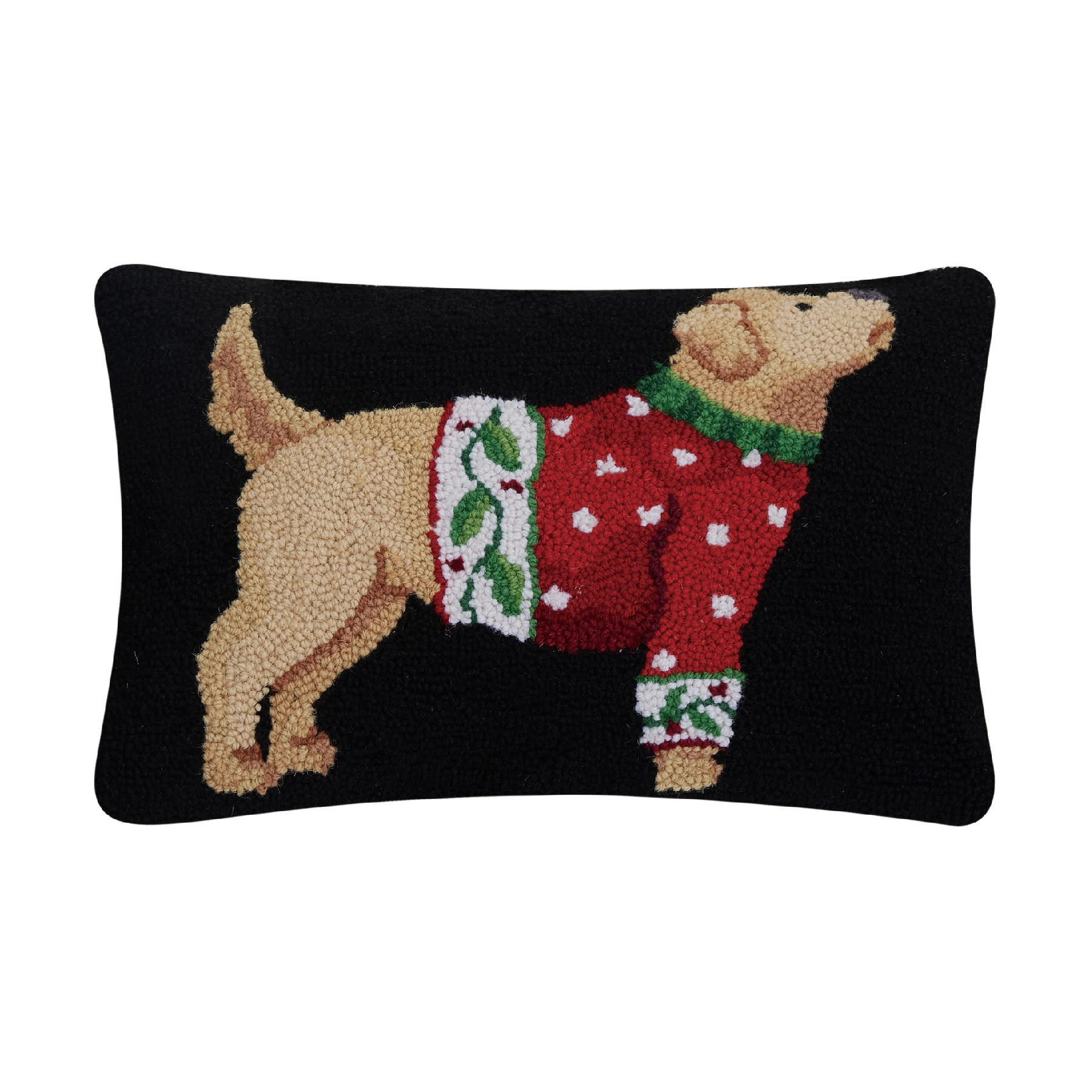 Peking Handicraft Christmas Sweater Pup Hook Pillow