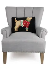 Peking Handicraft Christmas Sweater Pup Hook Pillow