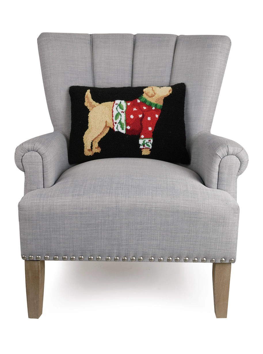 Peking Handicraft Christmas Sweater Pup Hook Pillow