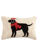 Peking Handicraft Christmas Black Dog Hook Pillow