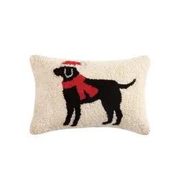 Peking Handicraft Christmas Black Dog Hook Pillow