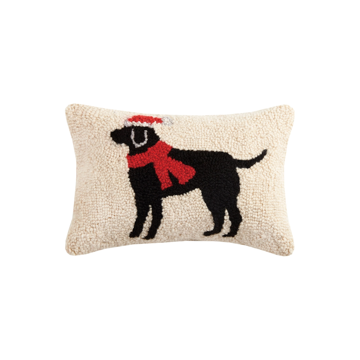 Peking Handicraft Christmas Black Dog Hook Pillow