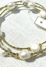 Studio G Gold Wrap Potato Pearl Bracelet