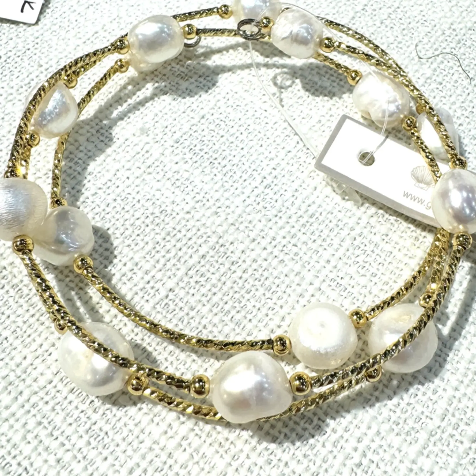 Studio G Gold Wrap Potato Pearl Bracelet
