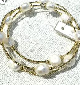 Studio G Gold Wrap Potato Pearl Bracelet