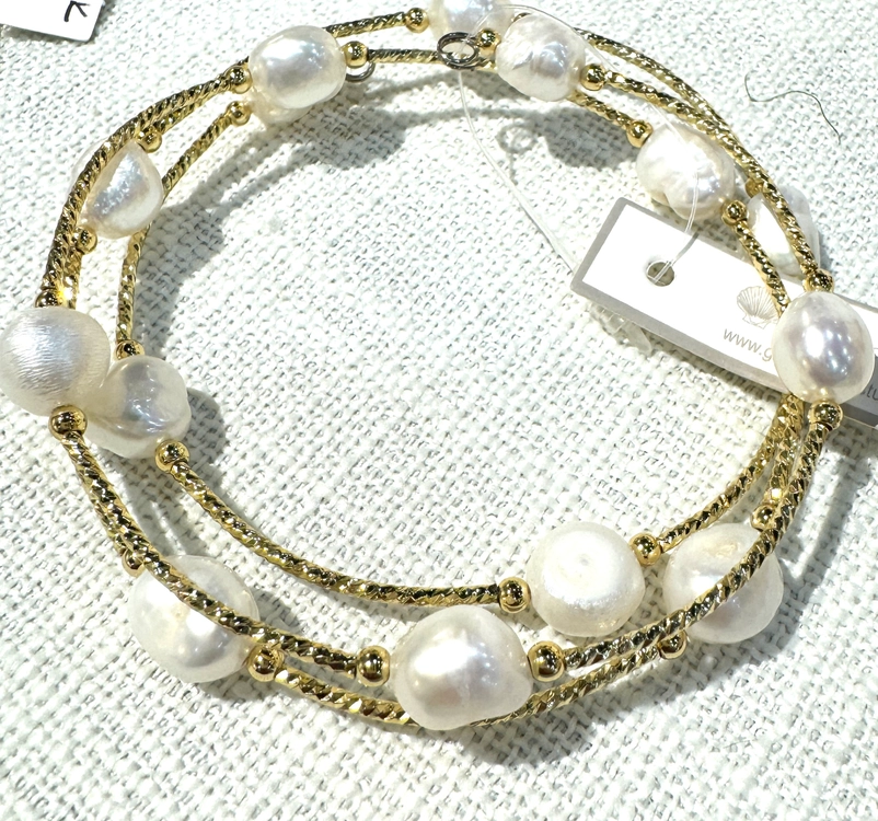 Studio G Gold Wrap Potato Pearl Bracelet
