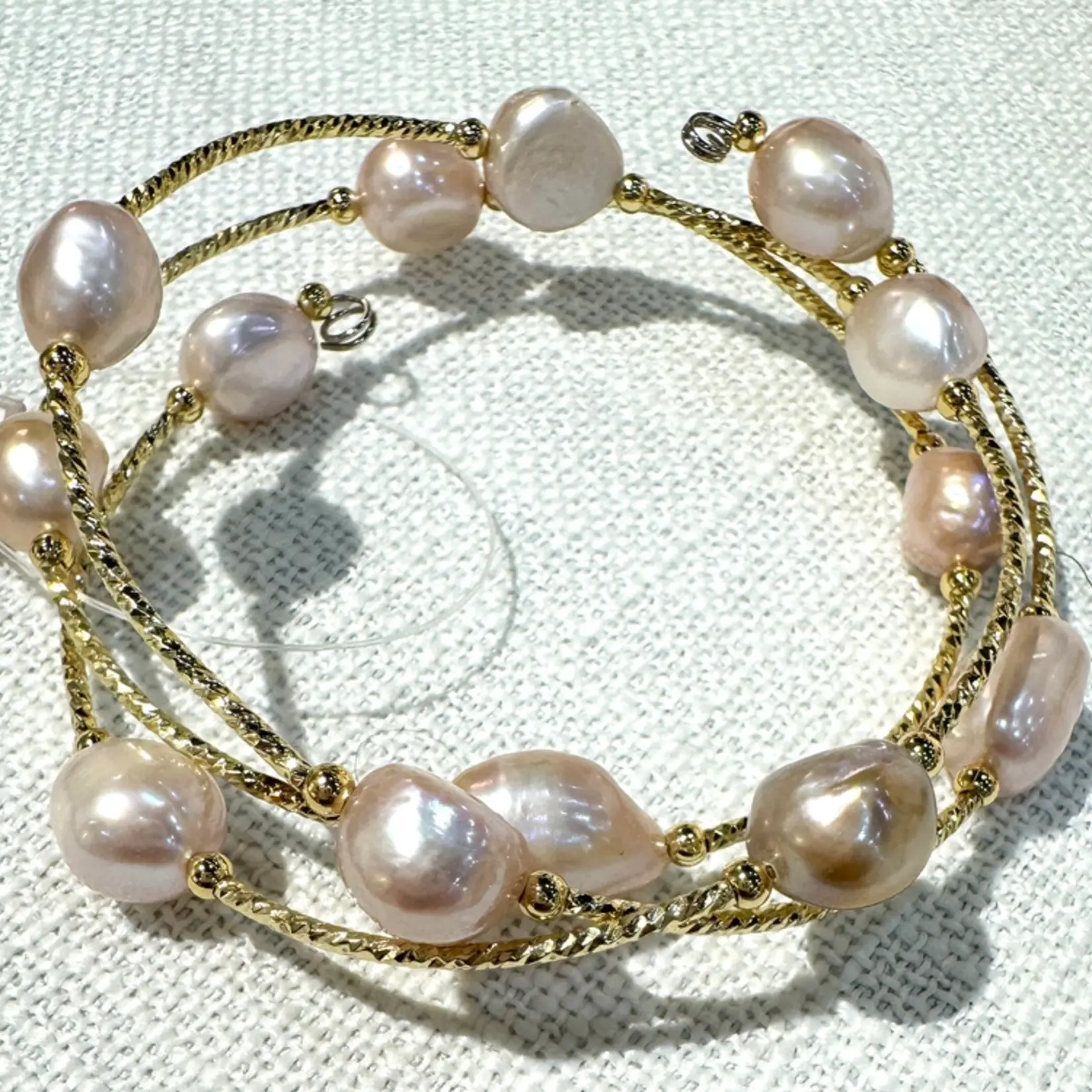 Studio G Gold Wrap Potato Pearl Bracelet