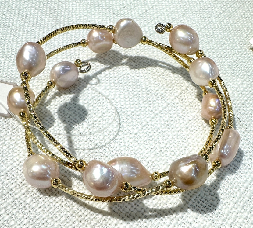 Studio G Gold Wrap Potato Pearl Bracelet