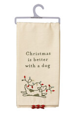Embroidered Holiday Dish Towel