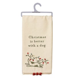 Embroidered Holiday Dish Towel