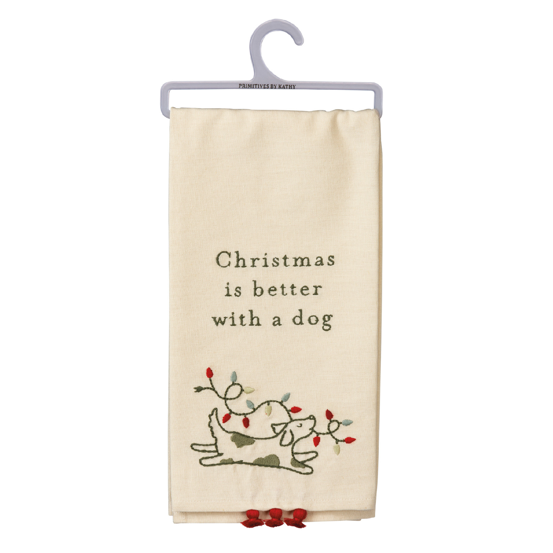 Embroidered Holiday Dish Towel